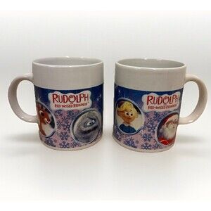 1992 Sherwood Rudolph The Red-Nosed Reindeer Christmas mug Pair Of Mugs